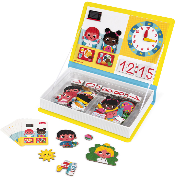 Janod - Learn Time Magnetic Book