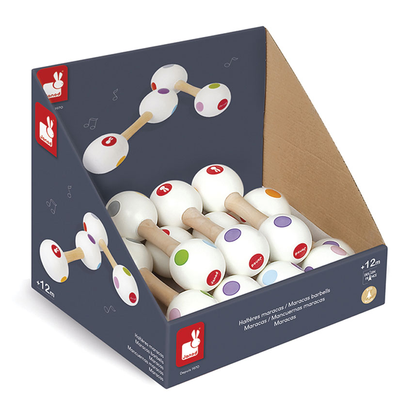 Janod - Confetti Double Maraca POS (x12)