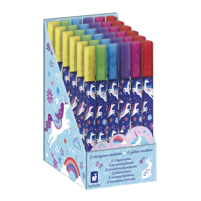 Janod - Dreamland Glitter Markers 6 Pack POS (x6)