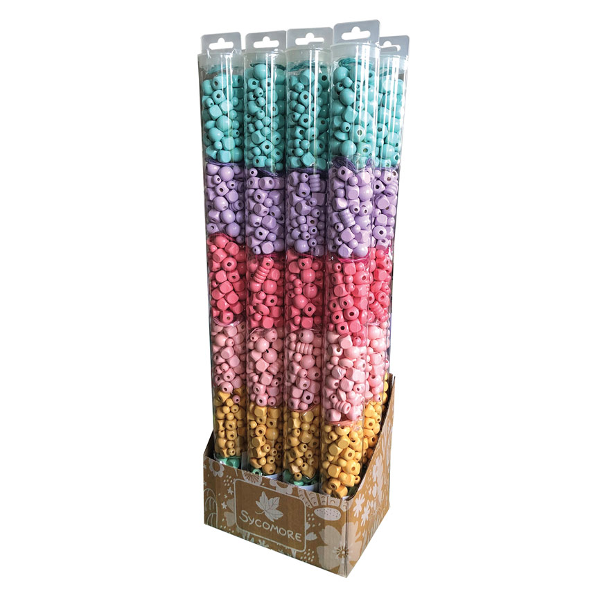 Sycomore - Wooden Beads Tube POS (x12)